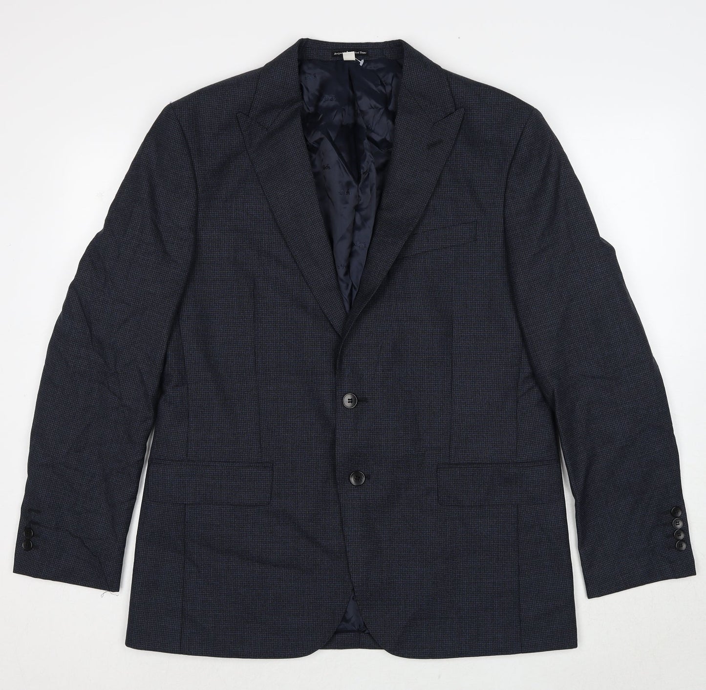 Marks and Spencer Mens Blue Wool Jacket Suit Jacket Size 44 Regular
