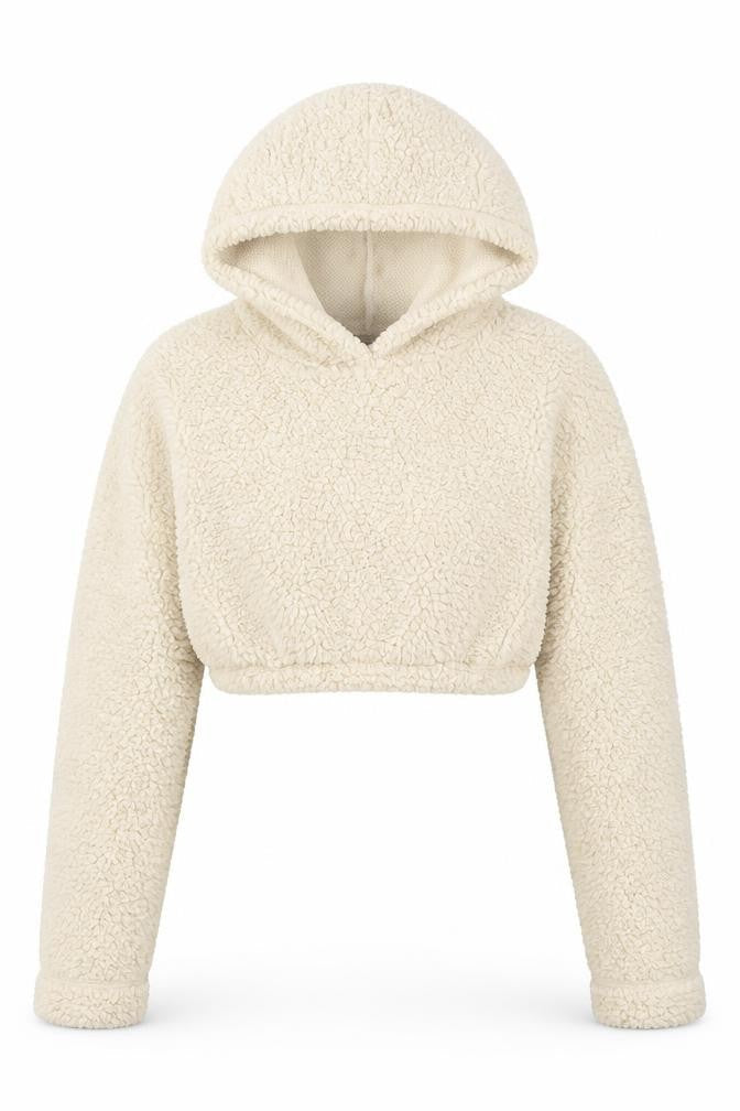 PRETTYLITTLETHING Womens Beige Polyester Pullover Hoodie Size 12 Pullover