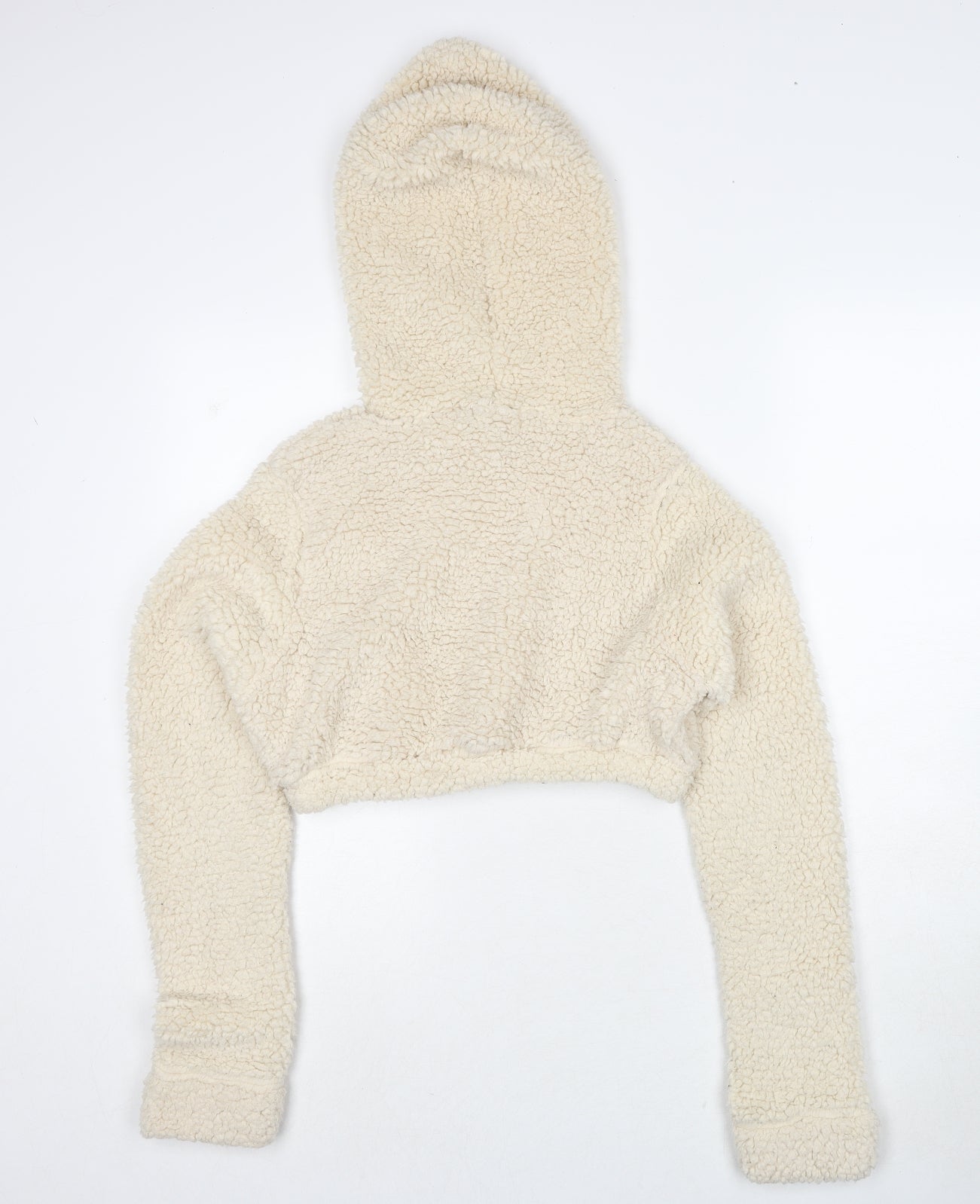 PRETTYLITTLETHING Womens Beige Polyester Pullover Hoodie Size 12 Pullover