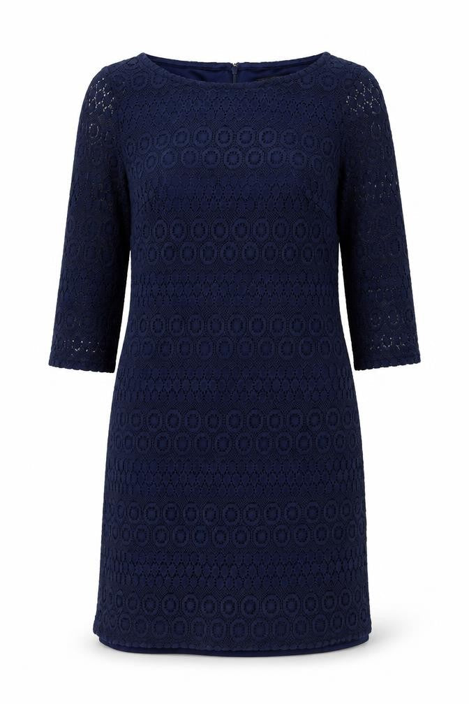 Jessica Howard Womens Blue Polyester Shift Size 10 Boat Neck Zip