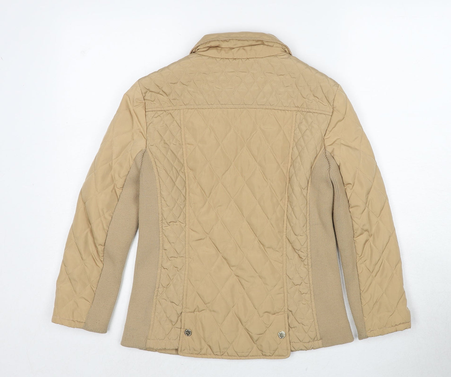 Marks and Spencer Womens Beige Quilted Jacket Size 8 Zip