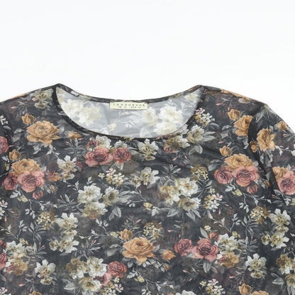 Innocence Womens Multicoloured Floral Polyester Basic Blouse Size 16 Round Neck