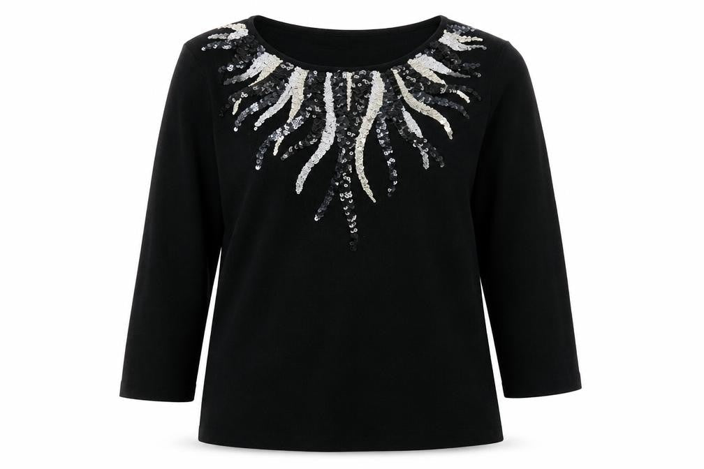 Sky Design Womens Black Round Neck Viscose Pullover Jumper Size S