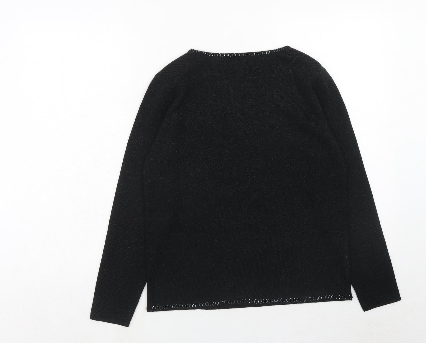 Marks and Spencer Womens Black Roll Neck Acrylic Pullover Jumper Size 10