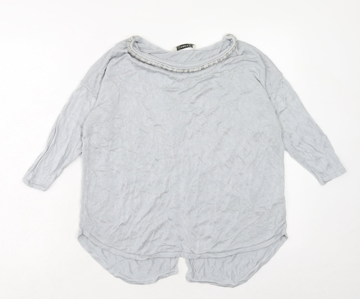 Oasis Womens Blue Boat Neck Viscose Pullover Jumper Size M