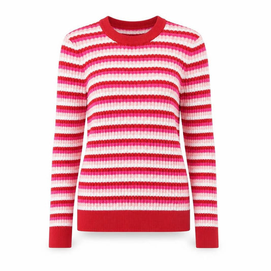 Warehouse Womens Multicoloured Round Neck Striped Viscose Pullover Jumper Size 16