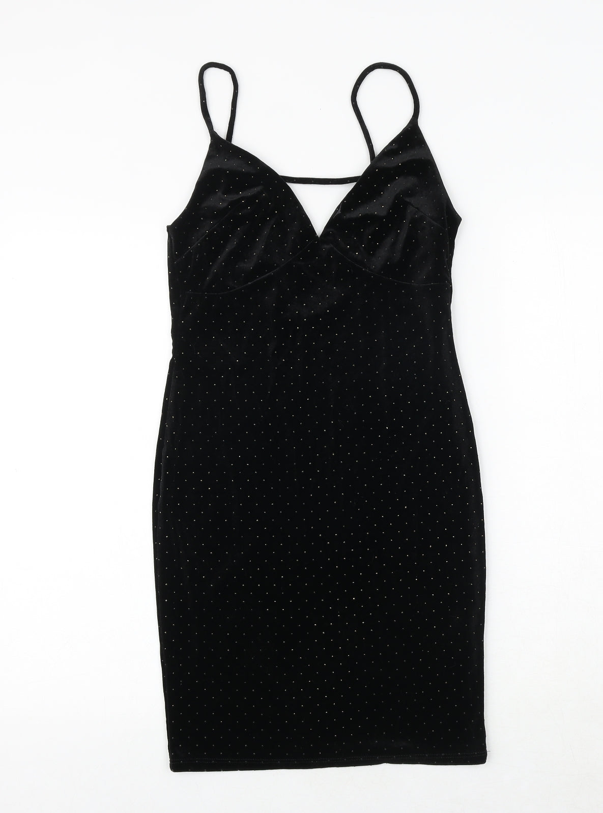 River Island Womens Black Polyester Mini Size 8 V-Neck Pullover