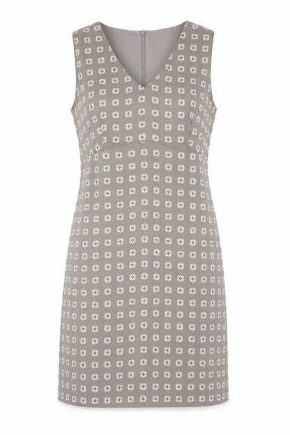 Next Womens Grey Floral Polyester Shift Size 12 V-Neck Zip
