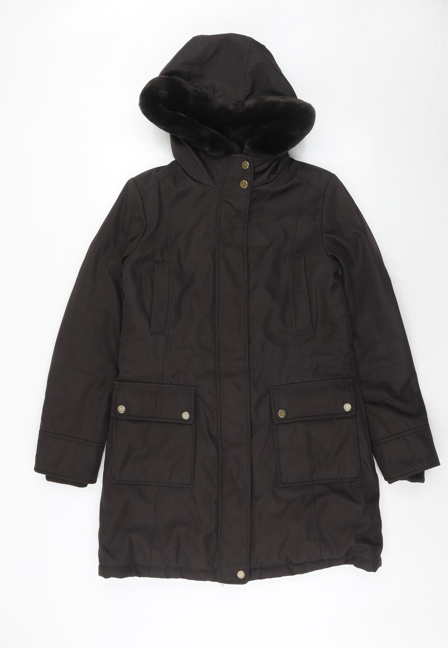 Marc New York Womens Brown Parka Coat Size XS Zip