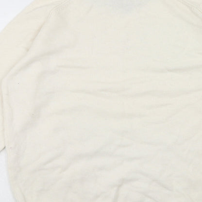 Roundtree & Yorke Womens Ivory Round Neck Wool Pullover Jumper Size XL