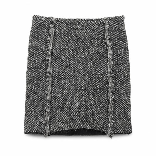 Maria Bellentani Womens Grey Geometric Acrylic A-Line Skirt Size 8