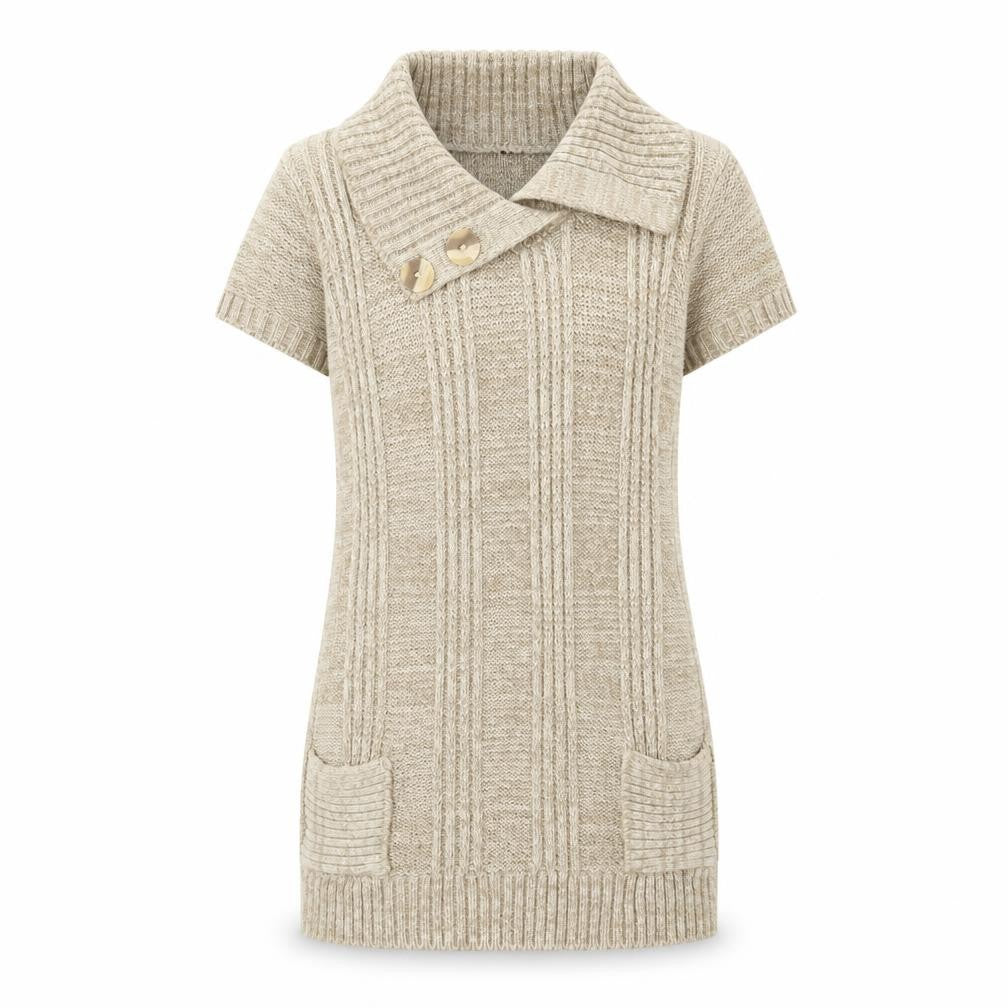 Quiz Womens Brown Acrylic Jumper Dress Size S Collared Pullover - Textured