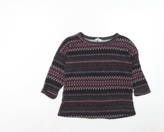 New Look Womens Purple Round Neck Geometric Polyester Pullover Jumper Size 10