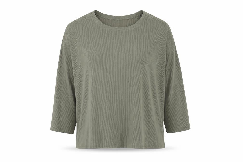 Miss Selfridge Womens Green Polyester Basic T-Shirt Size M Round Neck