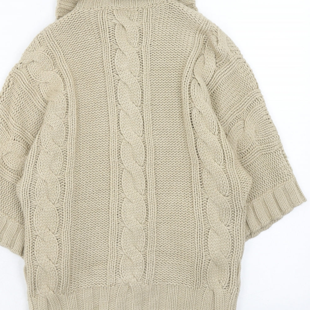 Oasis Womens Brown Collared Acrylic Cardigan Jumper Size 8