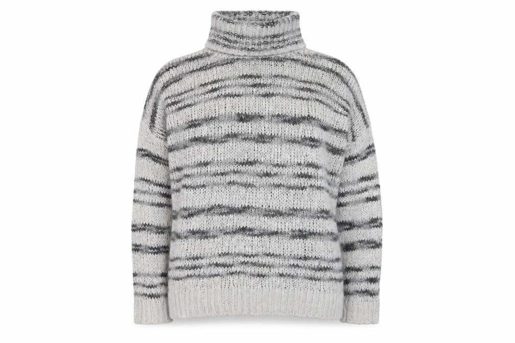 NEXT Womens Grey Roll Neck Geometric Acrylic Pullover Jumper Size L