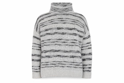 Next Womens Grey Roll Neck Geometric Acrylic Pullover Jumper Size L
