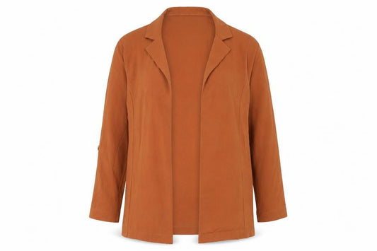 Select Womens Orange Polyester Jacket Blazer Size 14 Pullover