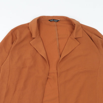 Select Womens Orange Polyester Jacket Blazer Size 14 Pullover