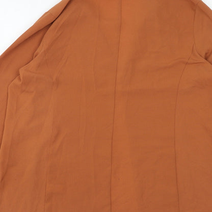 Select Womens Orange Polyester Jacket Blazer Size 14 Pullover