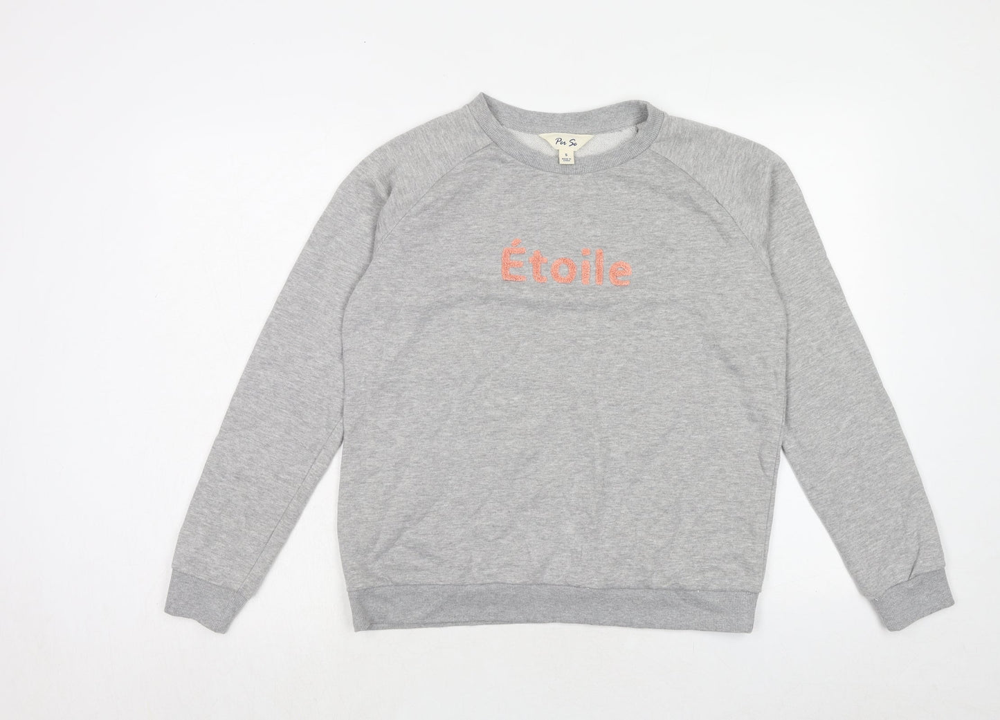 Per Se Womens Grey Cotton Pullover Sweatshirt Size S Pullover - Etoile
