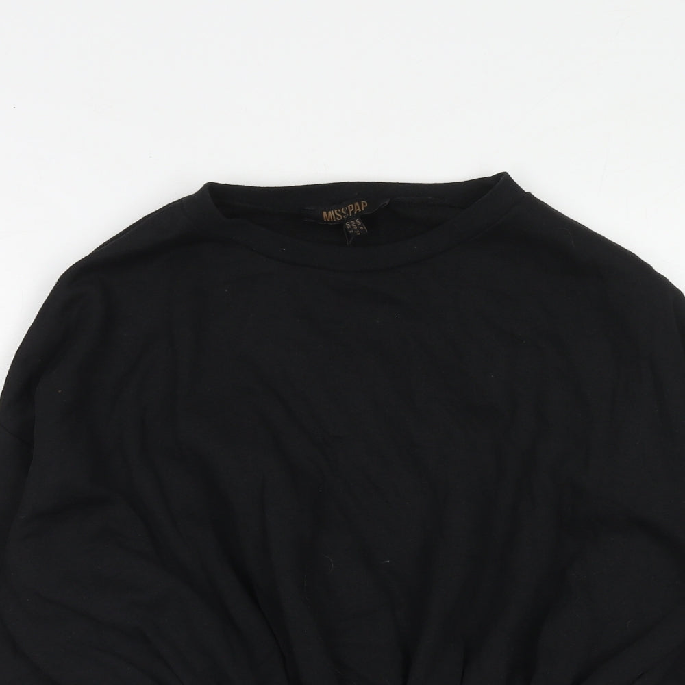Misspap Womens Black Cotton Pullover Sweatshirt Size 6 Pullover