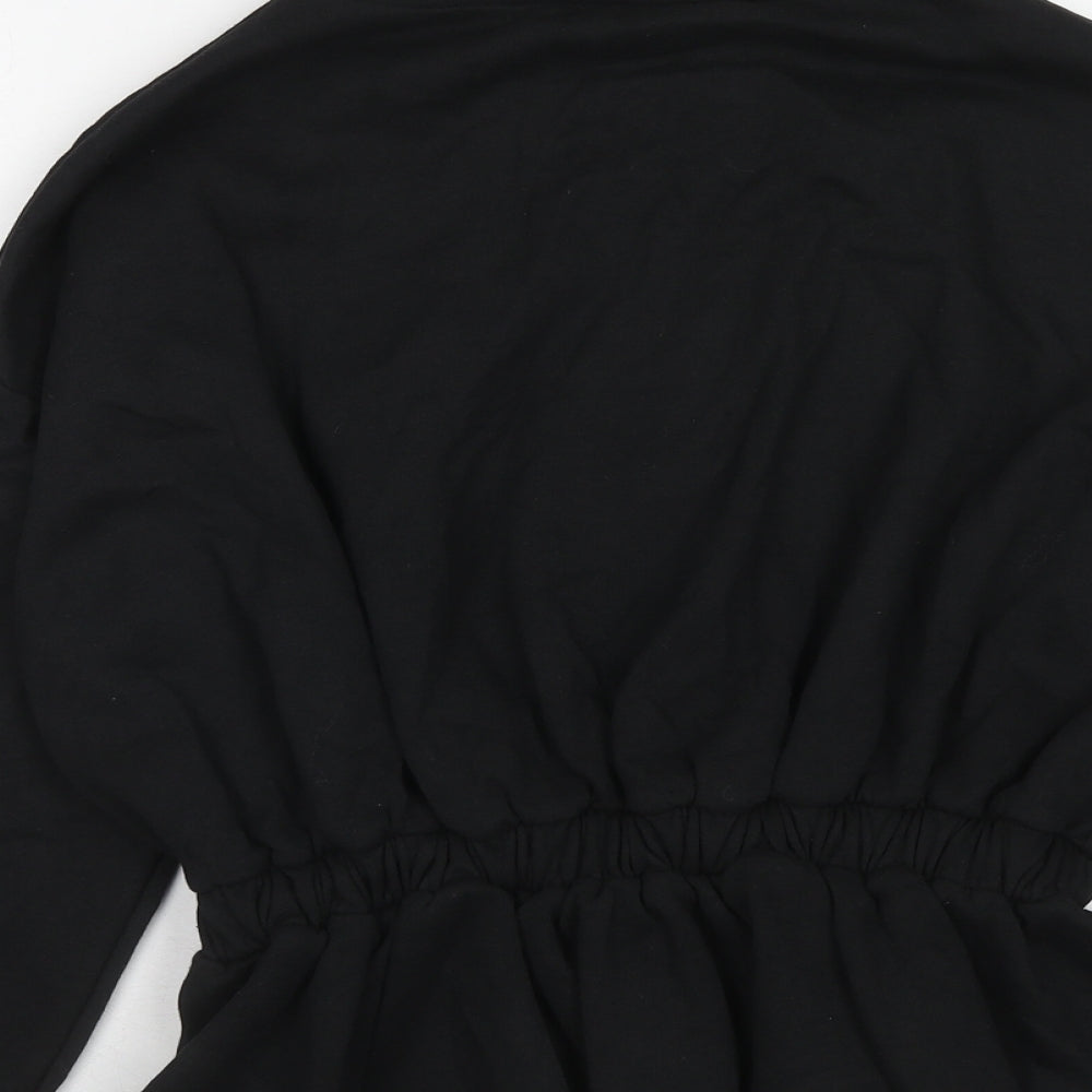 Misspap Womens Black Cotton Pullover Sweatshirt Size 6 Pullover
