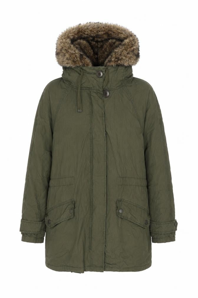 Topshop Womens Green Parka Coat Size 6 Zip