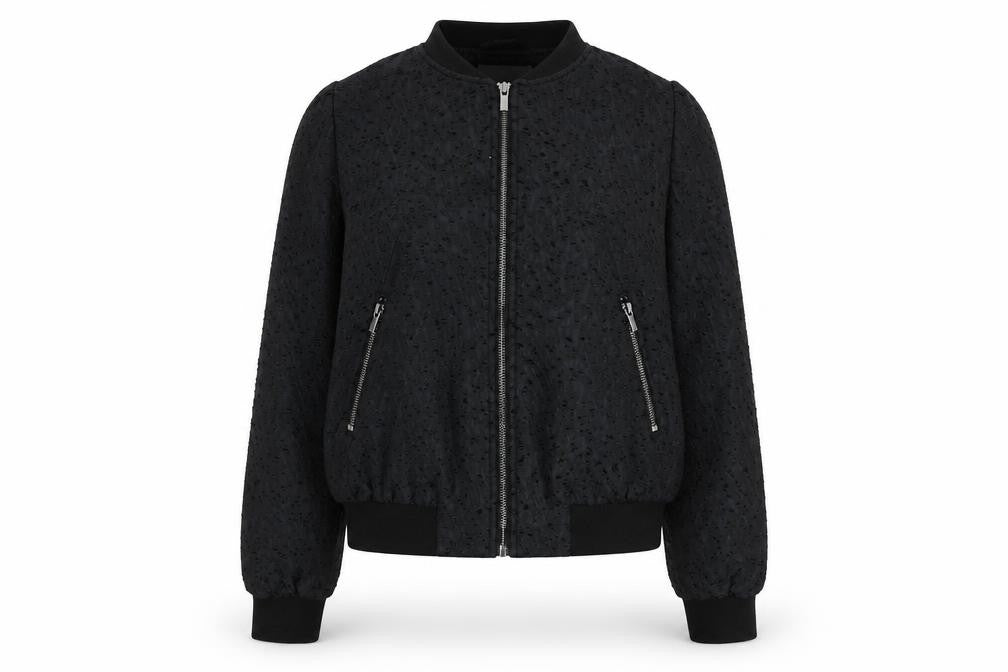 H&M Womens Blue Bomber Jacket Jacket Size 8 Zip