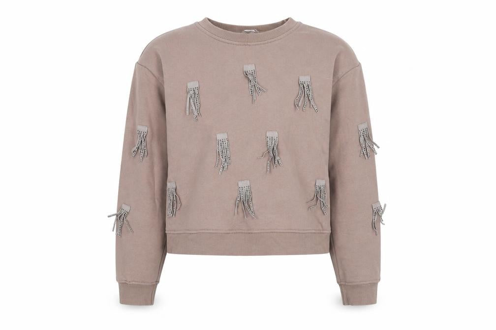 River Island Womens Brown Cotton Pullover Sweatshirt Size 6 Pullover