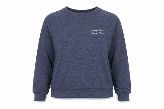 New Look Womens Blue Polyester Pullover Sweatshirt Size S Pullover - Kinda Care Kinda Don't
