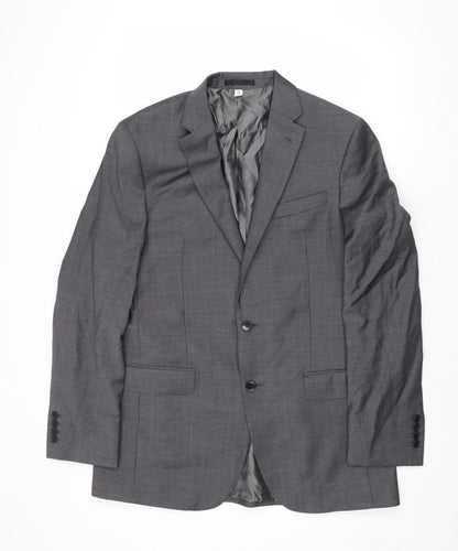 Additional front view of Autograph men’s grey wool jacket suit jacket, size 40, regular
