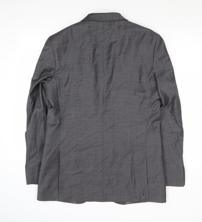 Back view of Autograph men’s grey wool jacket suit jacket, size 40, regular
