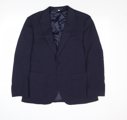 Additional front view of Autograph men’s blue polyester jacket suit jacket, size 42, regular
