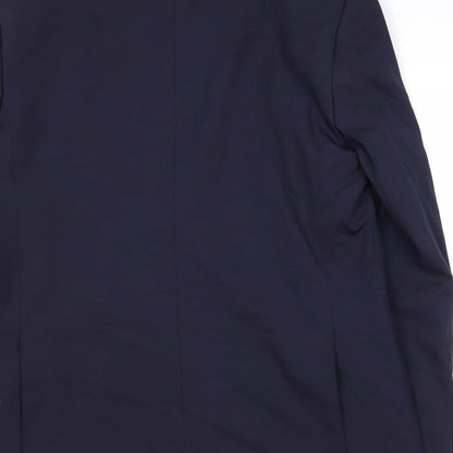 Brand and care label for Autograph men’s blue polyester jacket suit jacket, size 42, regular