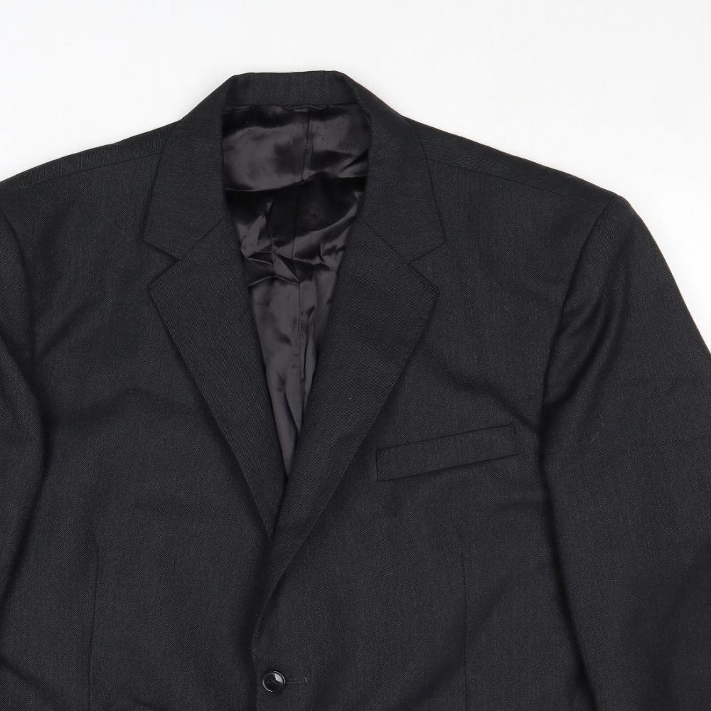 Valted Mens Grey Wool Jacket Suit Jacket Size 44 Regular