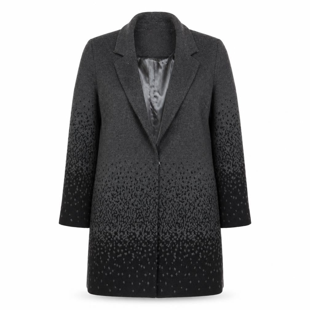Betty Jackson Womens Grey Geometric Overcoat Coat Size 16 Snap