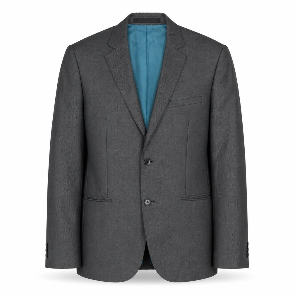 Marks & Spencer Mens Grey Geometric Polyester Jacket Suit Jacket Size 38 Regular