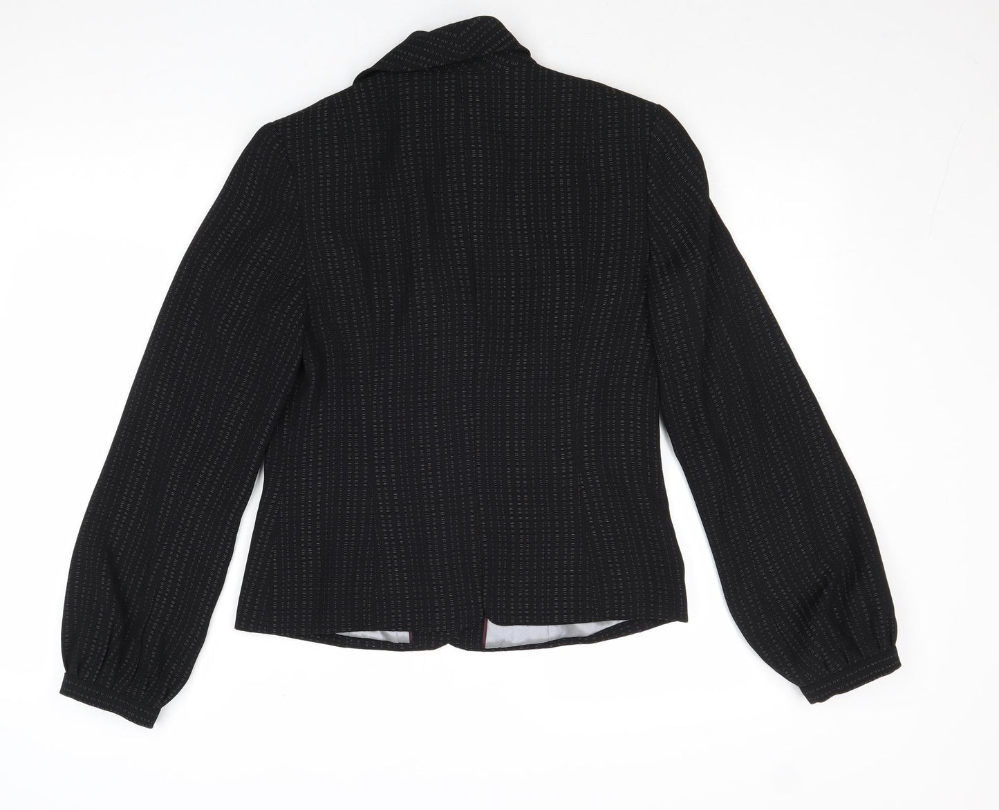 NEXT Womens Black Geometric Jacket Blazer Size 10 Button