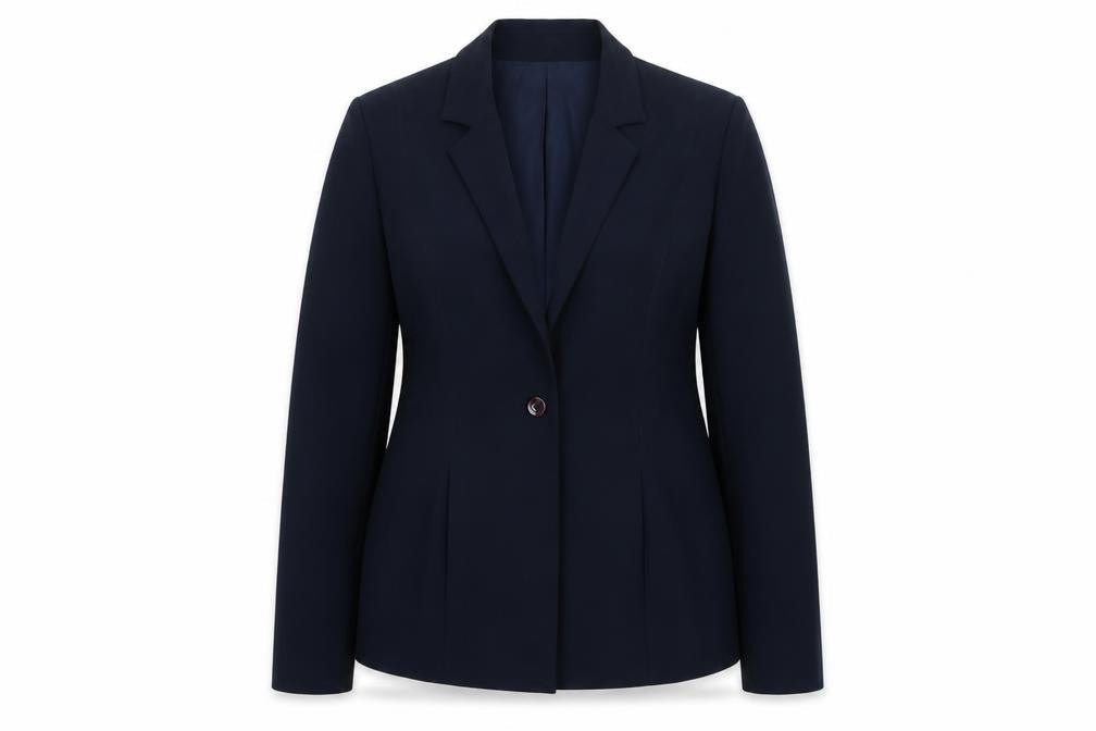 Peuvie Womens Blue Polyester Jacket Suit Jacket Size 14