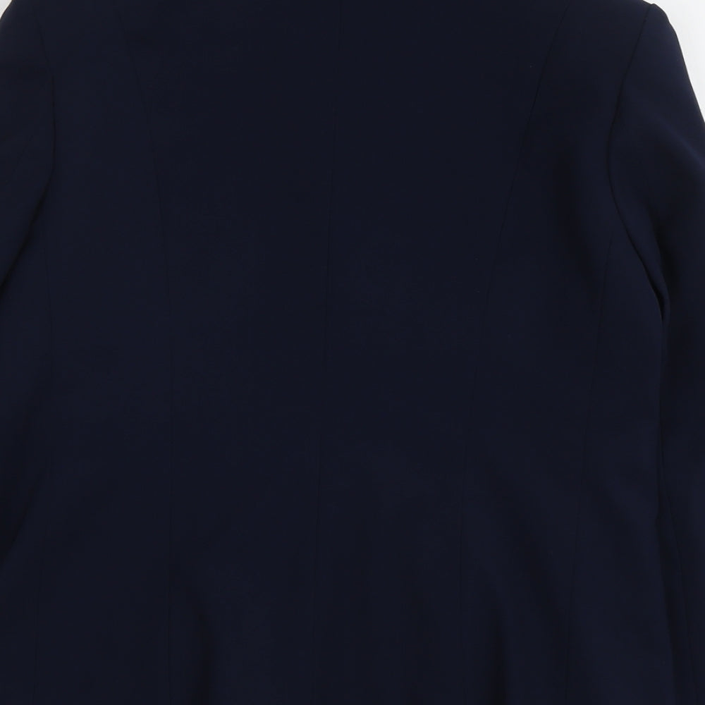 Peuvie Womens Blue Polyester Jacket Suit Jacket Size 14