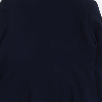 Peuvie Womens Blue Polyester Jacket Suit Jacket Size 14