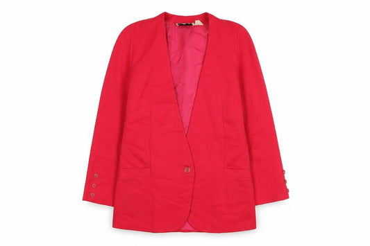 Bickler Womens Pink Polyester Jacket Blazer Size 10
