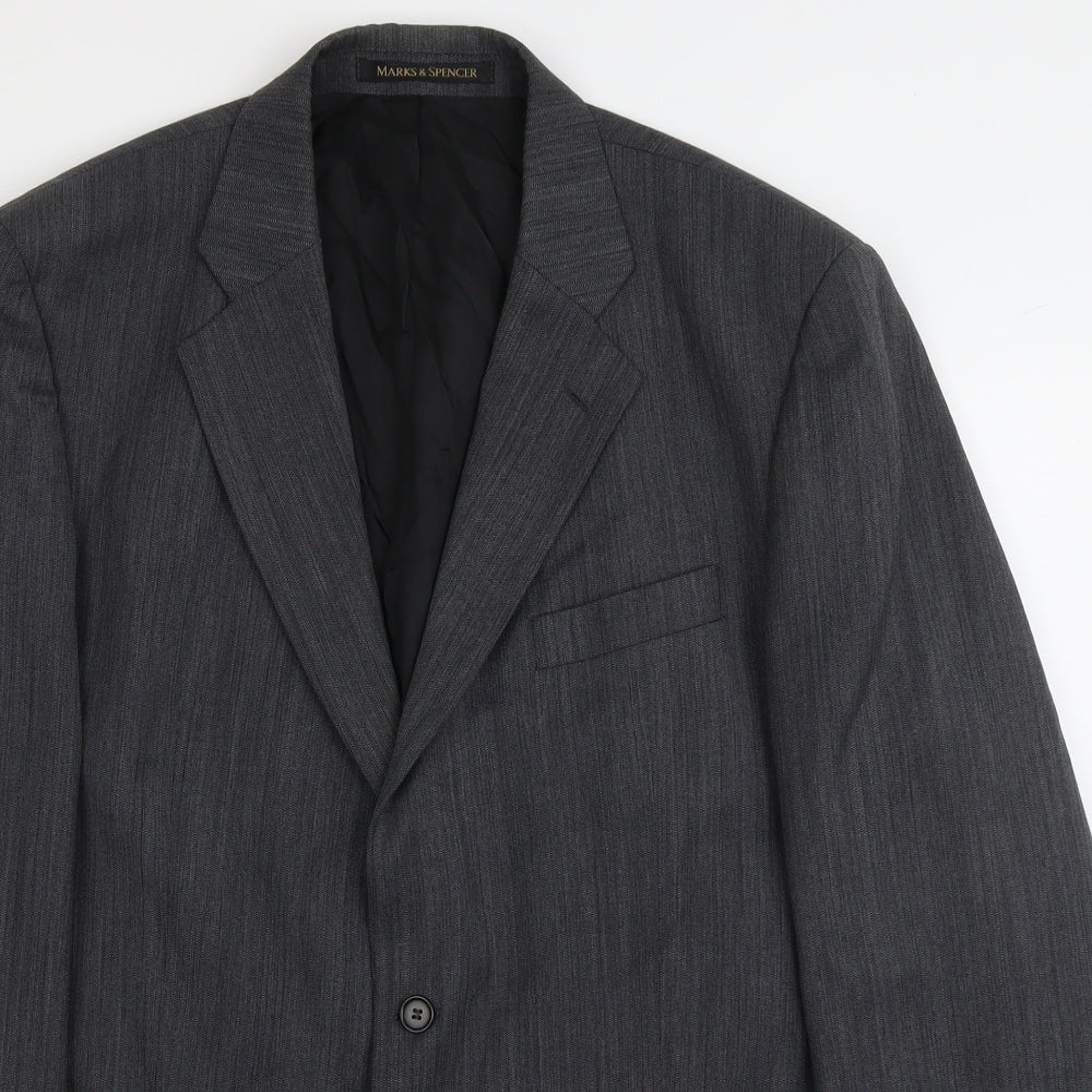 Marks and Spencer Mens Grey Polyester Jacket Suit Jacket Size L Regular