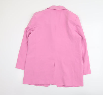 Back view of Only women’s pink polyester jacket suit jacket, size UK 12