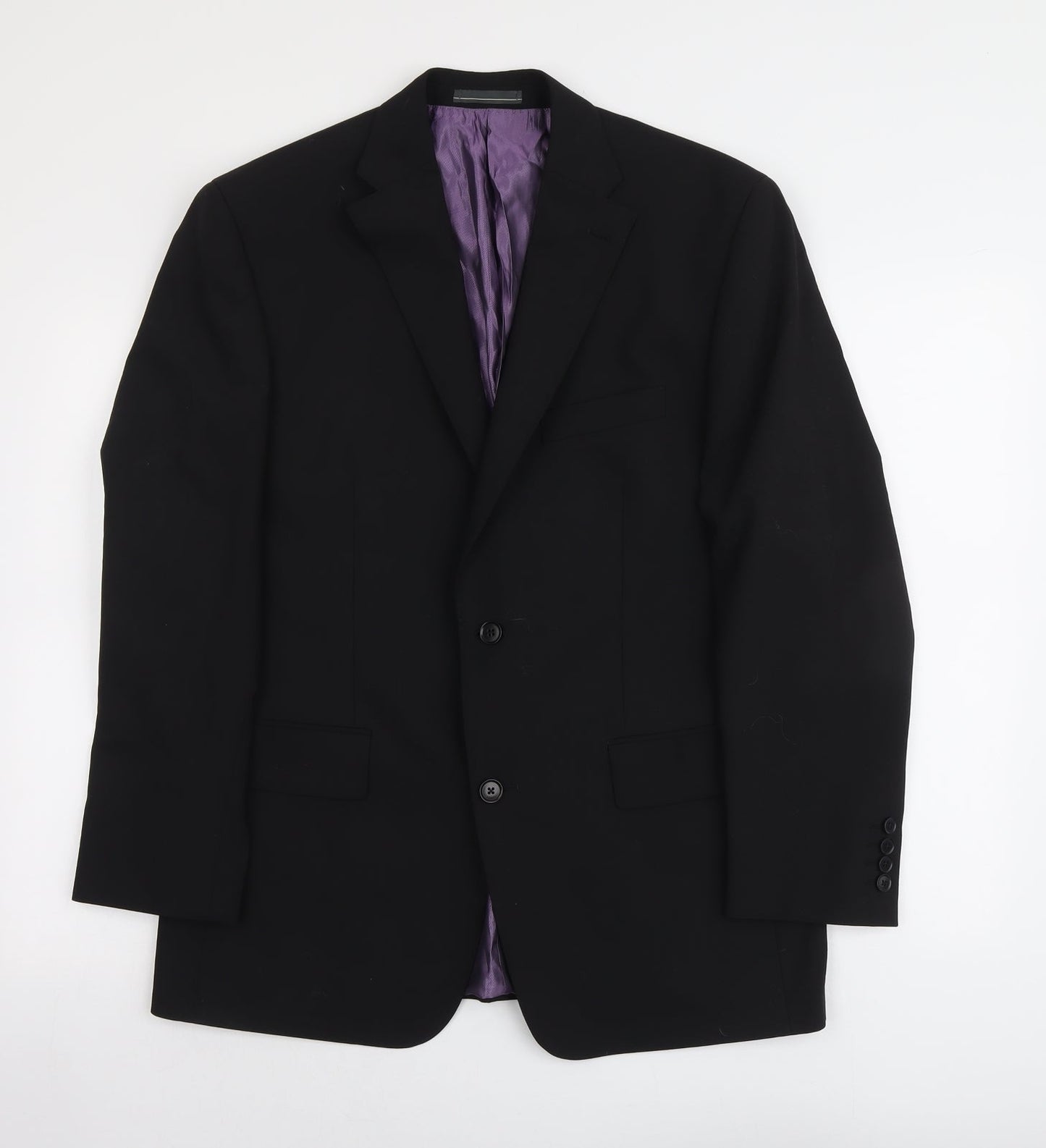 Greenwoods Mens Black Polyester Jacket Suit Jacket Size L Regular