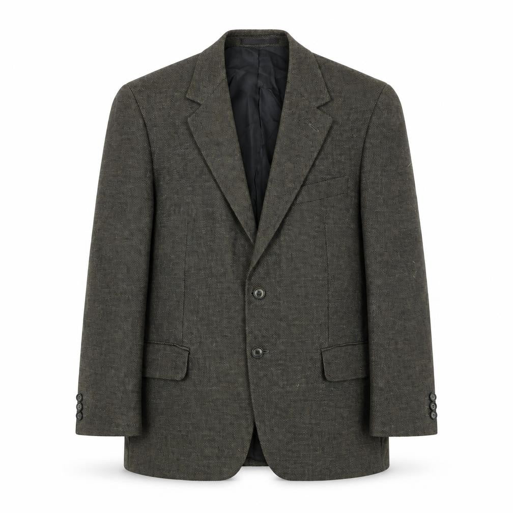 Brook Taverner Mens Green Geometric Wool Jacket Suit Jacket Size L Regular