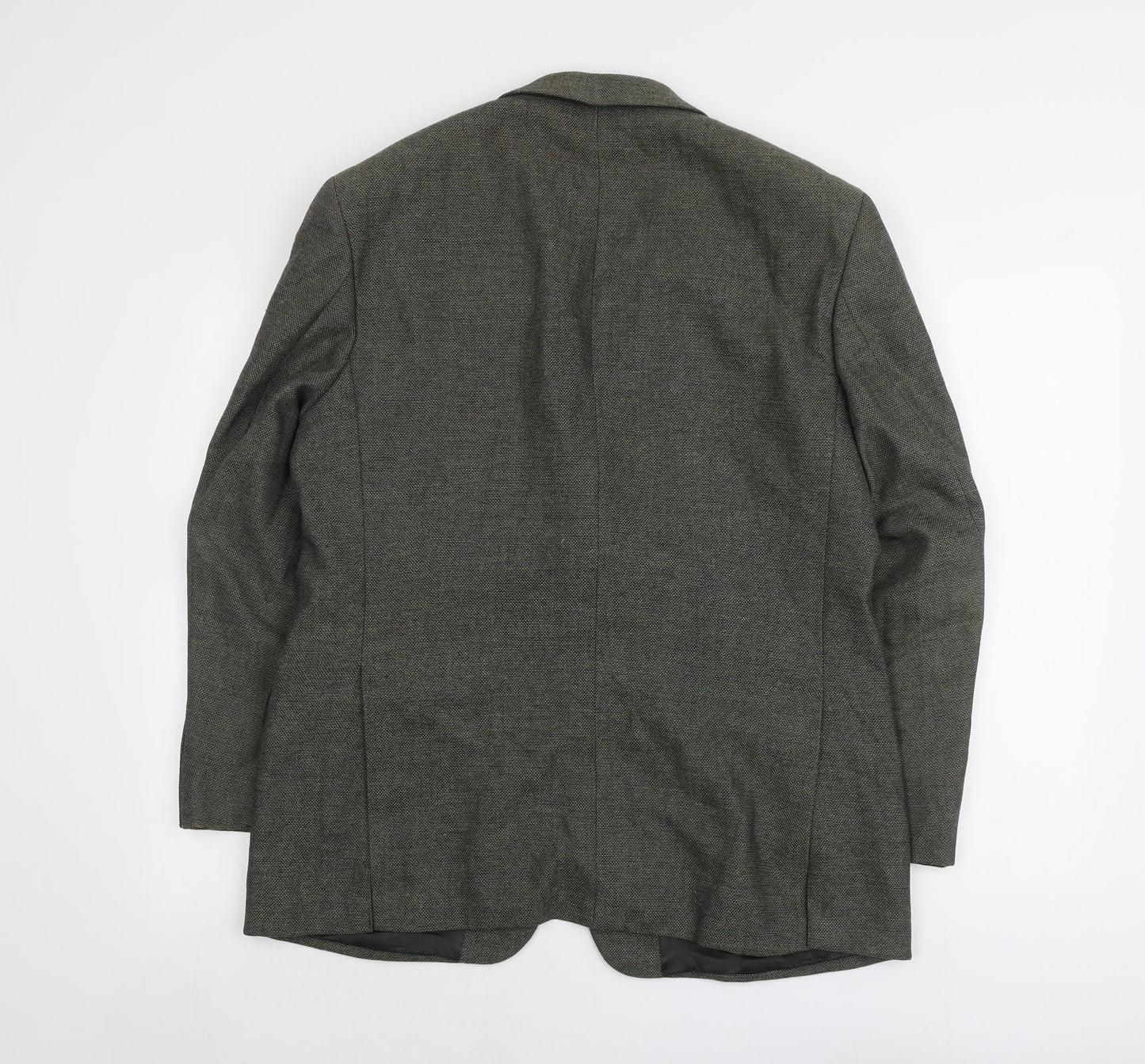 Brook Taverner Mens Green Geometric Wool Jacket Suit Jacket Size L Regular