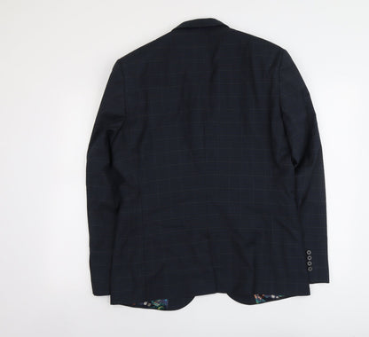 Next Mens Blue Polyester Jacket Suit Jacket Size L Regular