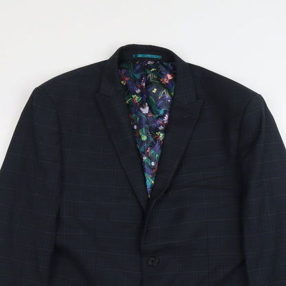 Next Mens Blue Polyester Jacket Suit Jacket Size L Regular